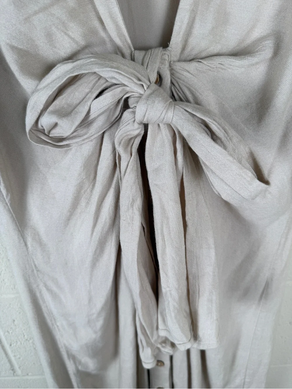 NWT Free People Vintage Summer Midi Dress Beige/Cold Stone Med. Resortwear $98